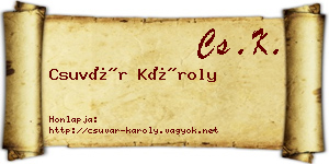 Csuvár Károly névjegykártya