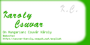 karoly csuvar business card